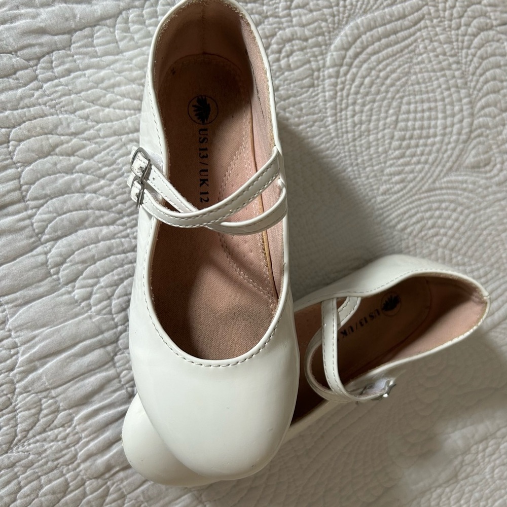 Kids White Dress Shoes